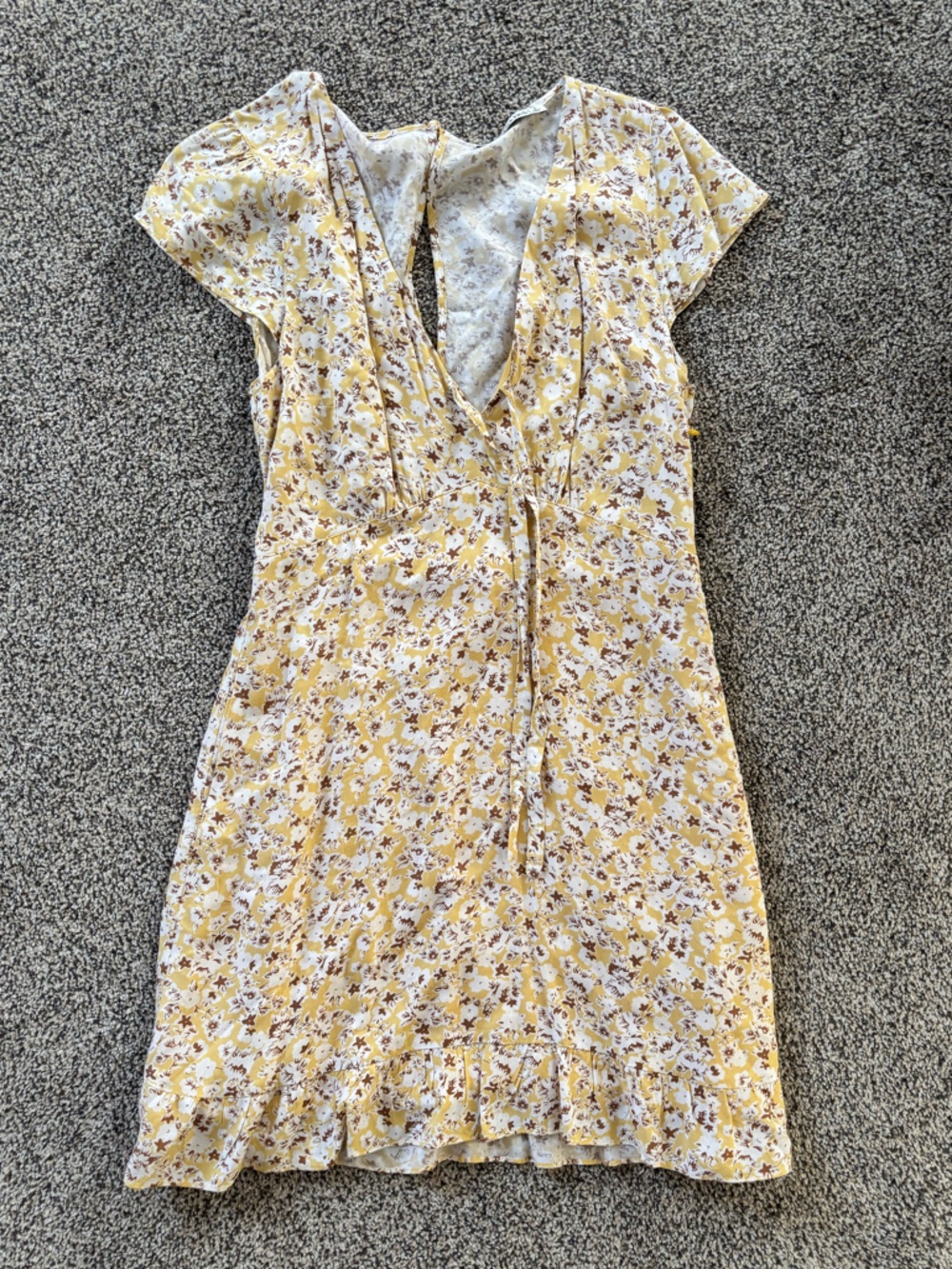 Abercrombie & Fitch Yellow and Brown Floral Dress